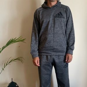 Adidas gray hoodie and pants